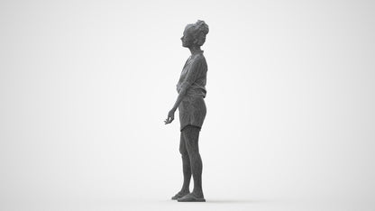3D people model woman casual standing, scanned human for 3ds Max rendering, square thumbnail