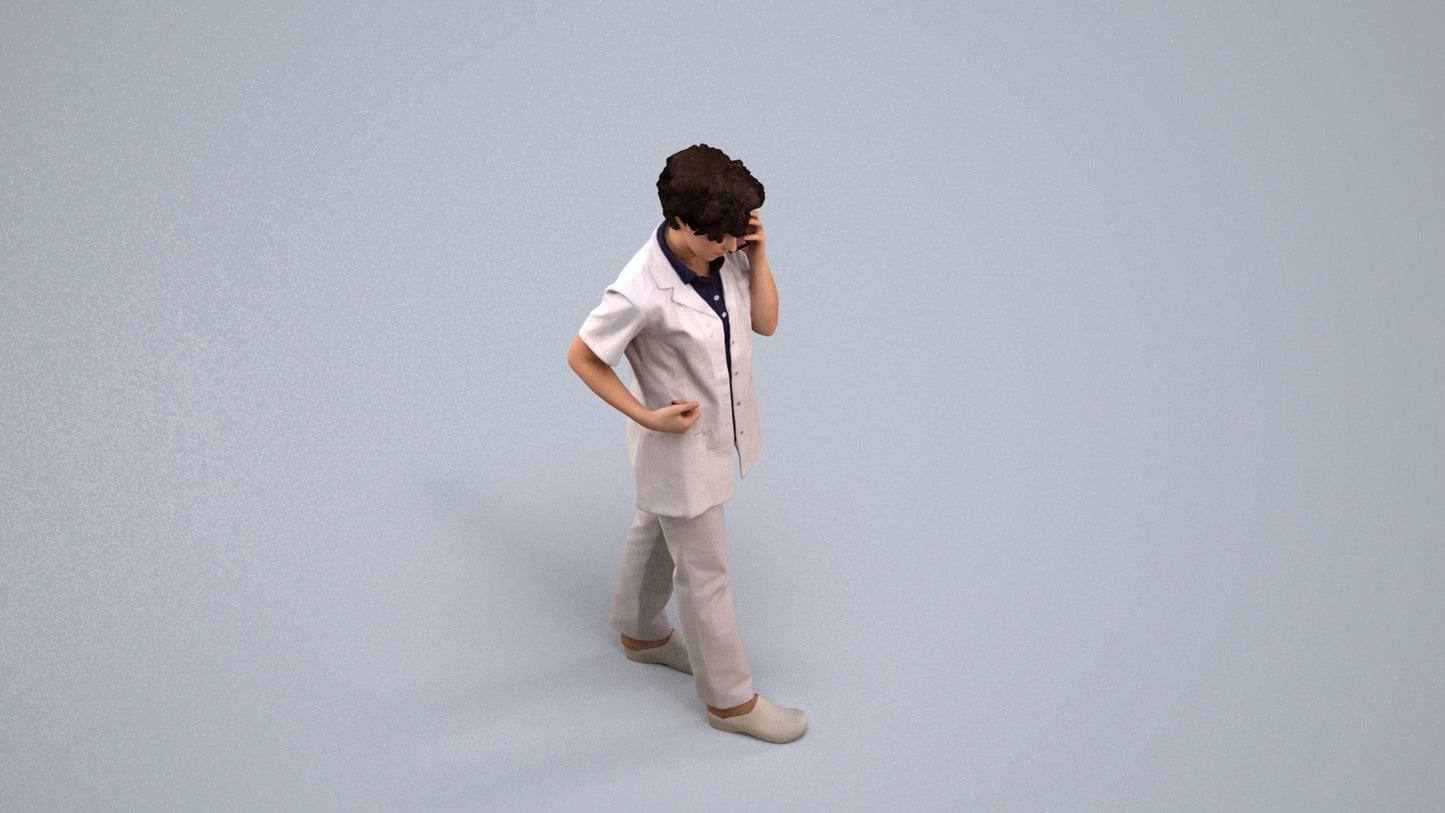 photogrammetry 3D woman medical, realistic human model archviz FBX, back view render