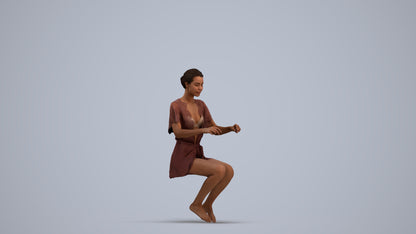 photogrammetry 3D woman bathroom, realistic human model archviz FBX, standing pose render