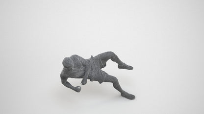 3D human model man casual sitting, photogrammetry scanned person for archviz, wireframe three-quarter view