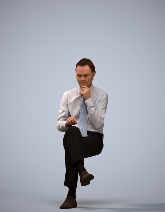 realistic 3D people man business, render-ready for V-Ray and Corona, FBX OBJ