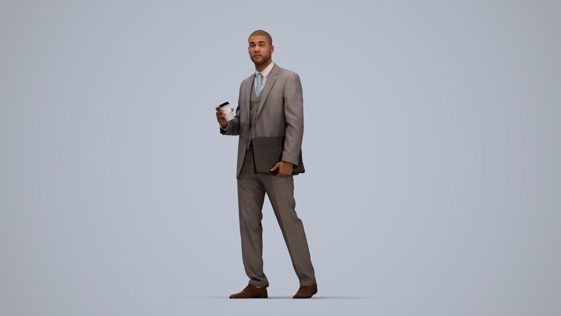 photogrammetry 3D man business, realistic human model archviz FBX, top-down view render