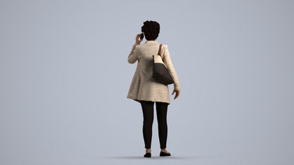 realistic 3D people woman business standing, render-ready for V-Ray and Corona, FBX OBJ, front view render