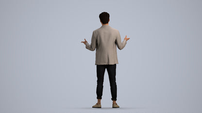 realistic 3D people man business, render-ready for V-Ray and Corona, FBX OBJ, front view render