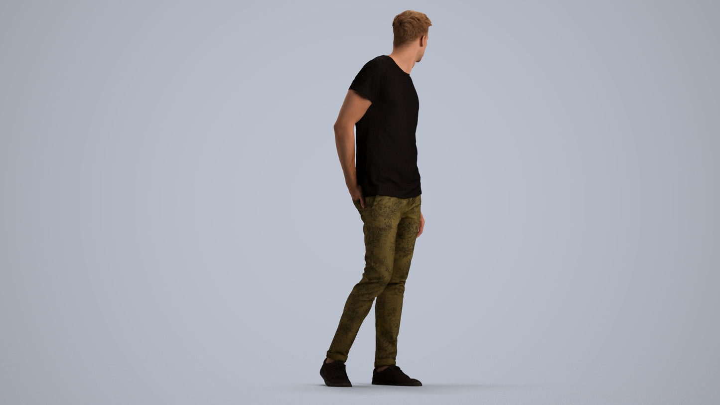 3D scanned man mix casual, photorealistic archviz people for Enscape and SketchUp, front view render