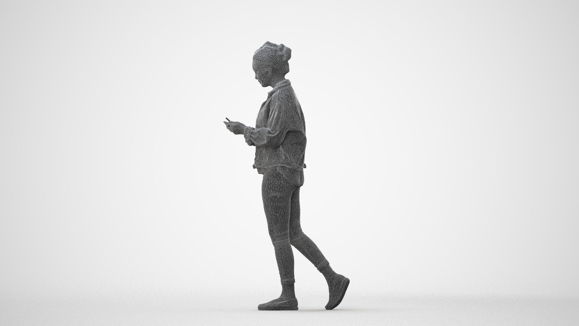 realistic 3D people woman walking, render-ready for V-Ray and Corona, FBX OBJ, square thumbnail