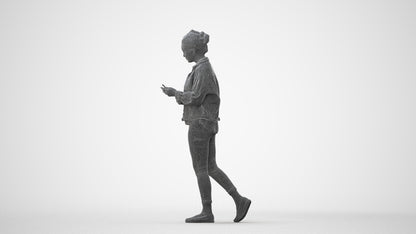 realistic 3D people woman walking, render-ready for V-Ray and Corona, FBX OBJ, square thumbnail