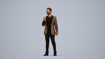 scanned 3D man formal formalaffairs, photogrammetry people for Enscape and V-Ray, top-down view render
