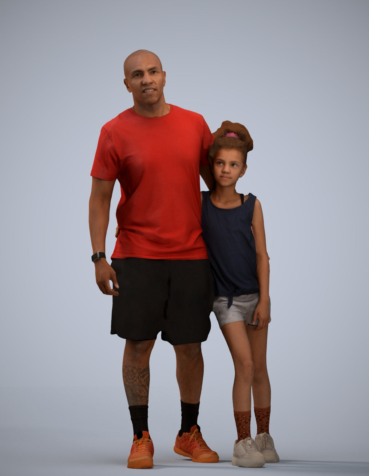 realistic 3D people girl sport kids, render-ready for V-Ray and Corona, FBX OBJ