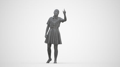 realistic 3D people girl kids, render-ready for V-Ray and Corona, FBX OBJ, wireframe back view