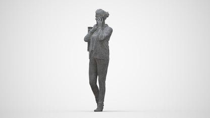 photogrammetry 3D woman business formalaffairs, realistic human model archviz FBX, wireframe back view