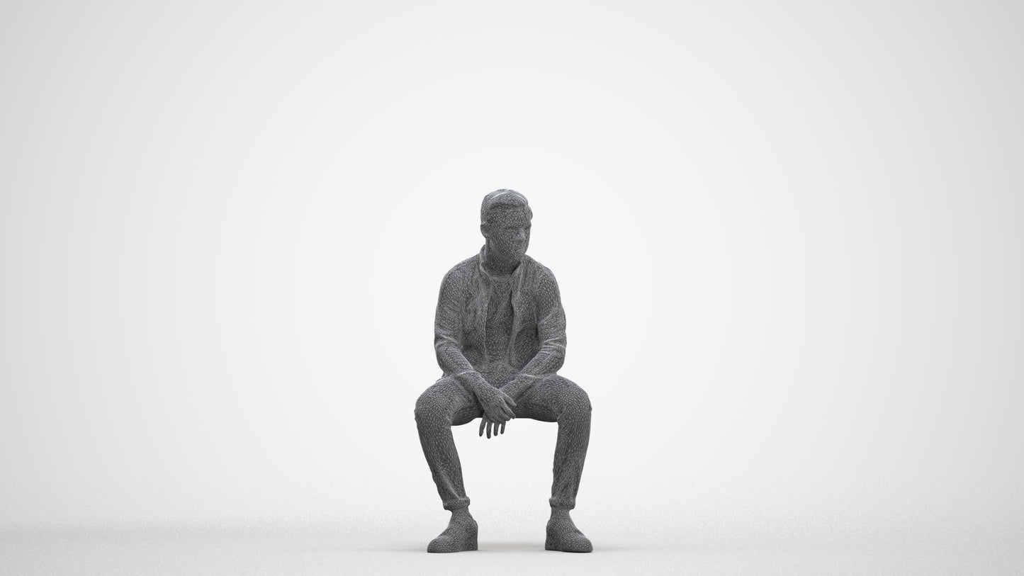 3D scanned boy kids casual, photorealistic archviz people for Enscape and SketchUp, three-quarter front view render
