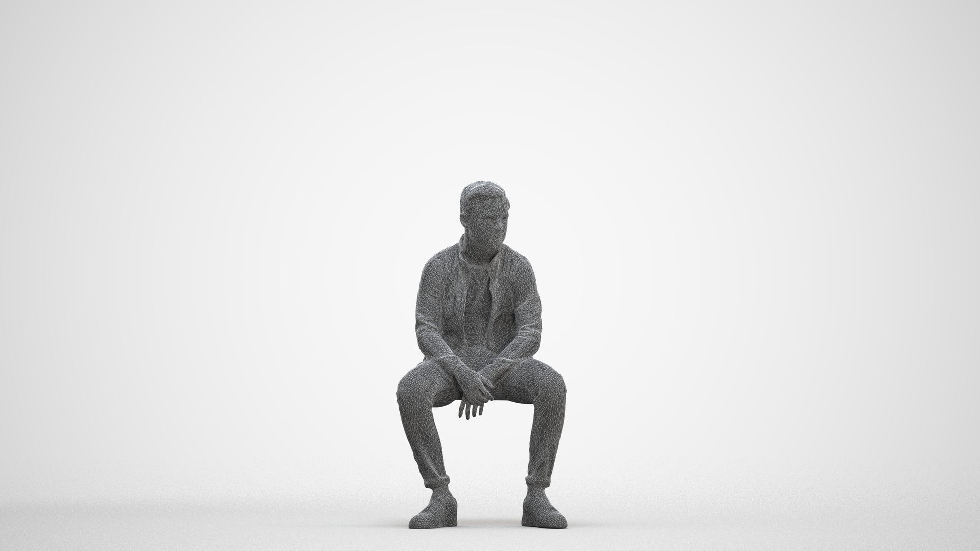 3D scanned boy kids casual, photorealistic archviz people for Enscape and SketchUp, three-quarter front view render