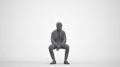 3D scanned boy kids casual, photorealistic archviz people for Enscape and SketchUp, three-quarter front view render