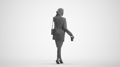realistic 3D people woman casual couple, render-ready for V-Ray and Corona, FBX OBJ, wireframe front view