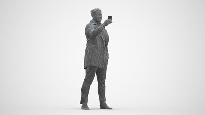 photogrammetry 3D man casual standing, realistic human model archviz FBX, three-quarter front view render