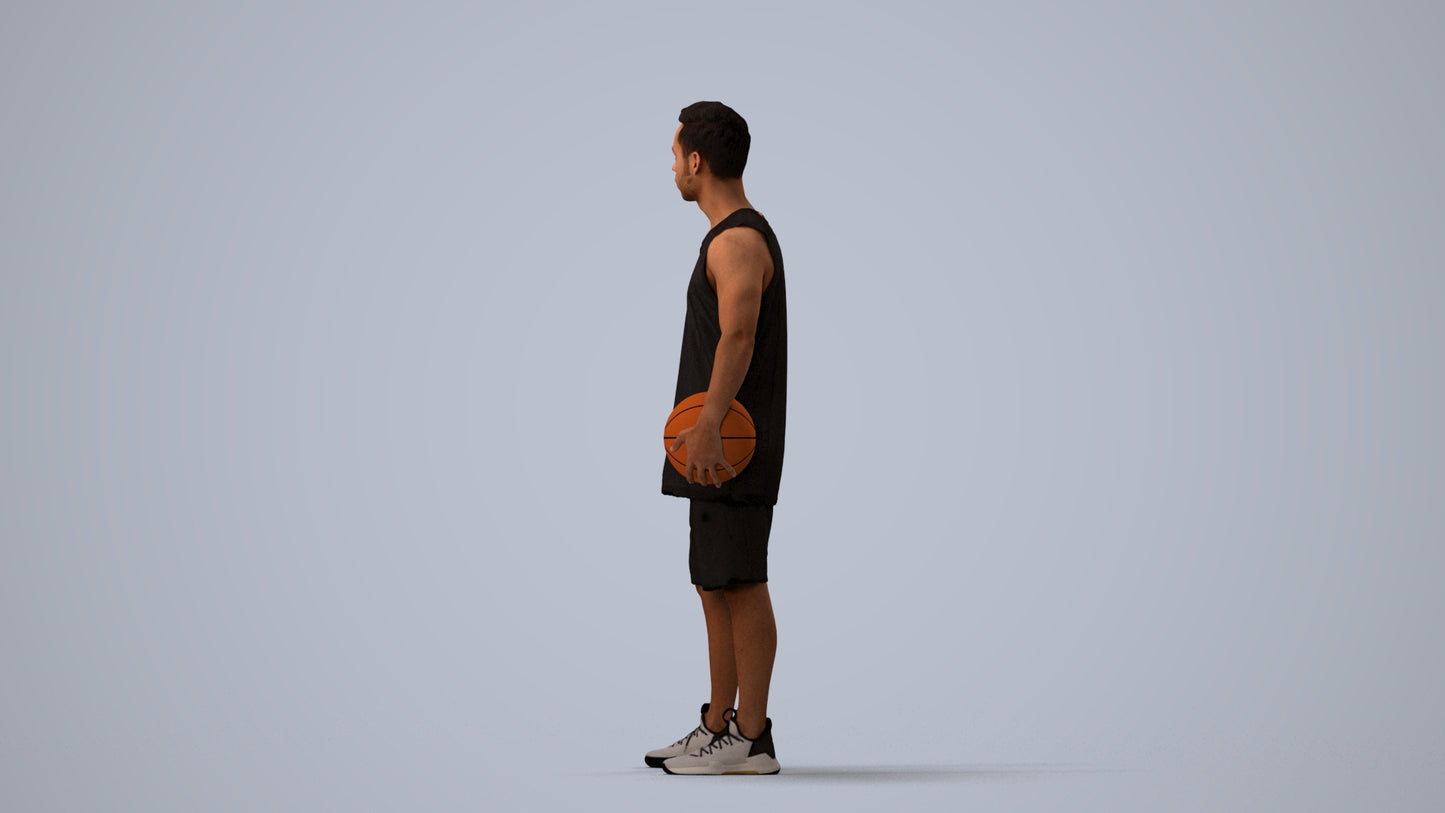 realistic 3D people man sport, render-ready for V-Ray and Corona, FBX OBJ, three-quarter view render