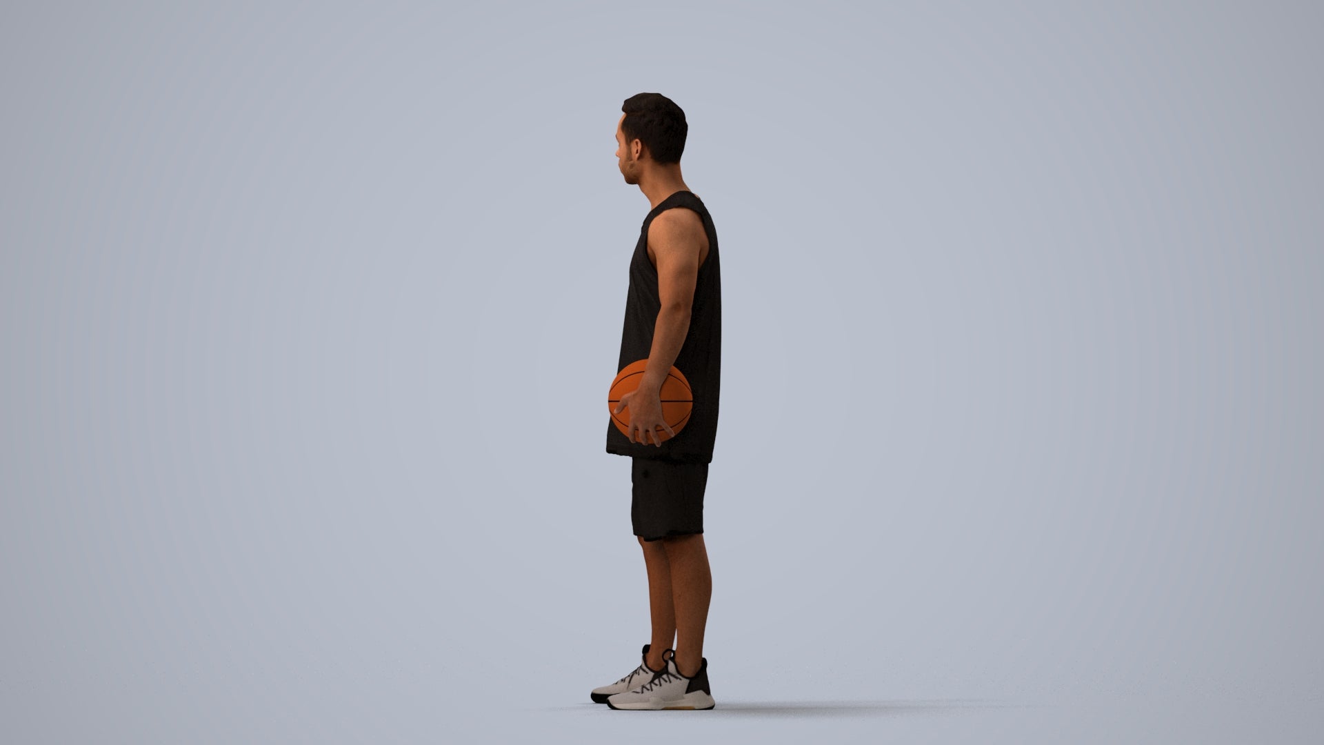realistic 3D people man sport, render-ready for V-Ray and Corona, FBX OBJ, three-quarter view render