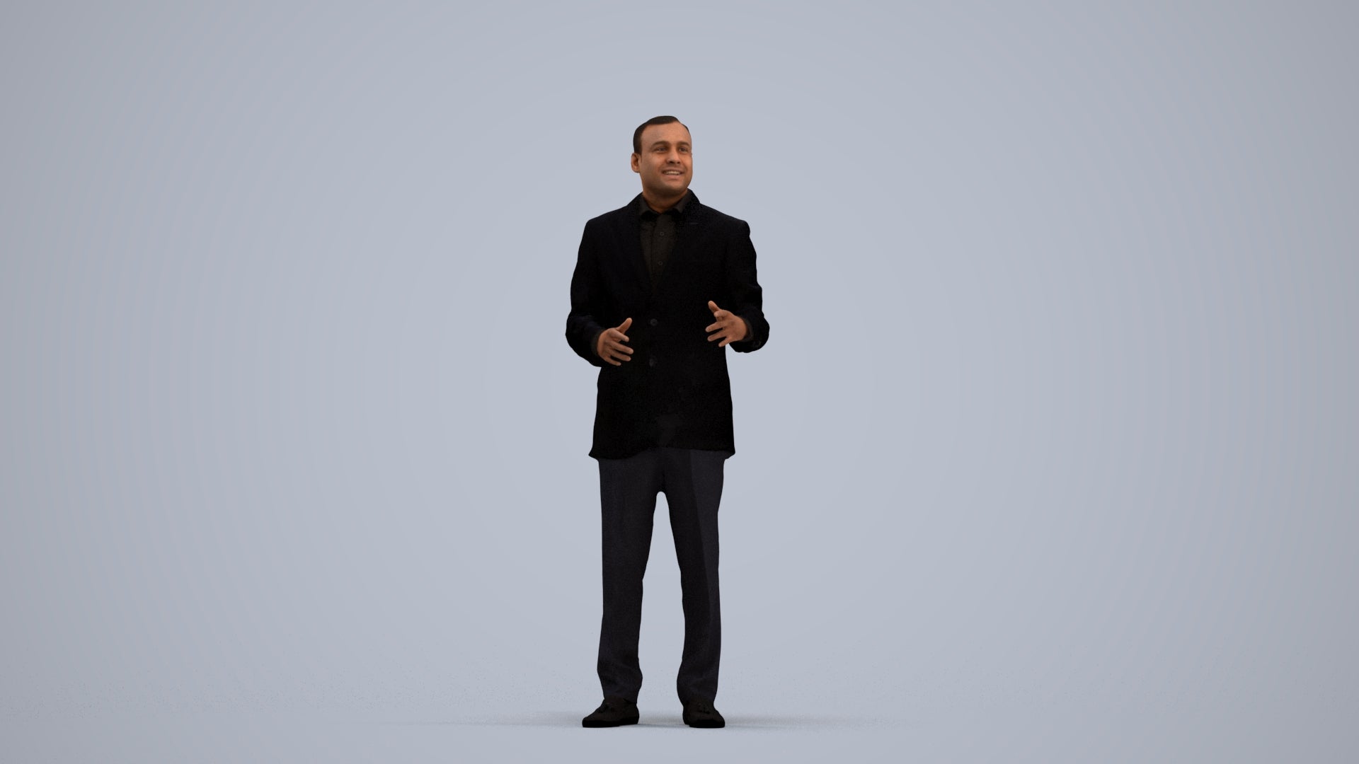 3D scanned man standing formal, photorealistic archviz people for Enscape and SketchUp, standing pose render