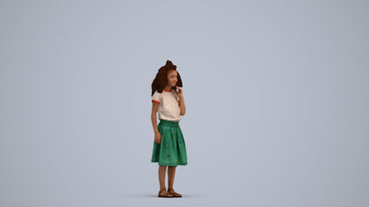 realistic 3D people girl casual kids, render-ready for V-Ray and Corona, FBX OBJ, standing pose render