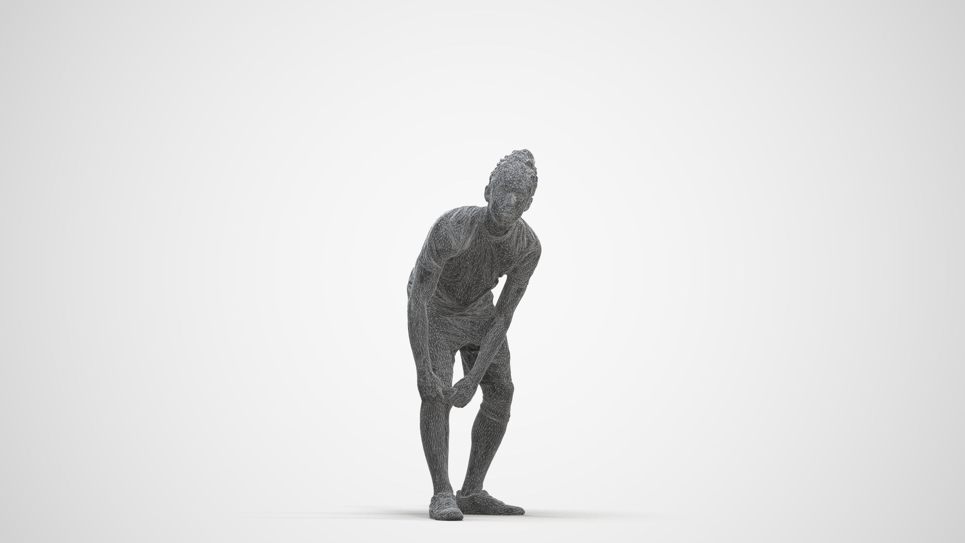 realistic 3D man sport, scanned archviz people for Blender and 3ds Max, three-quarter front view render