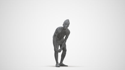 realistic 3D man sport, scanned archviz people for Blender and 3ds Max, three-quarter front view render