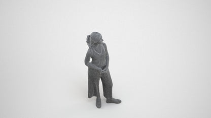 photogrammetry 3D girl casual kids, realistic human model archviz FBX, wireframe three-quarter view