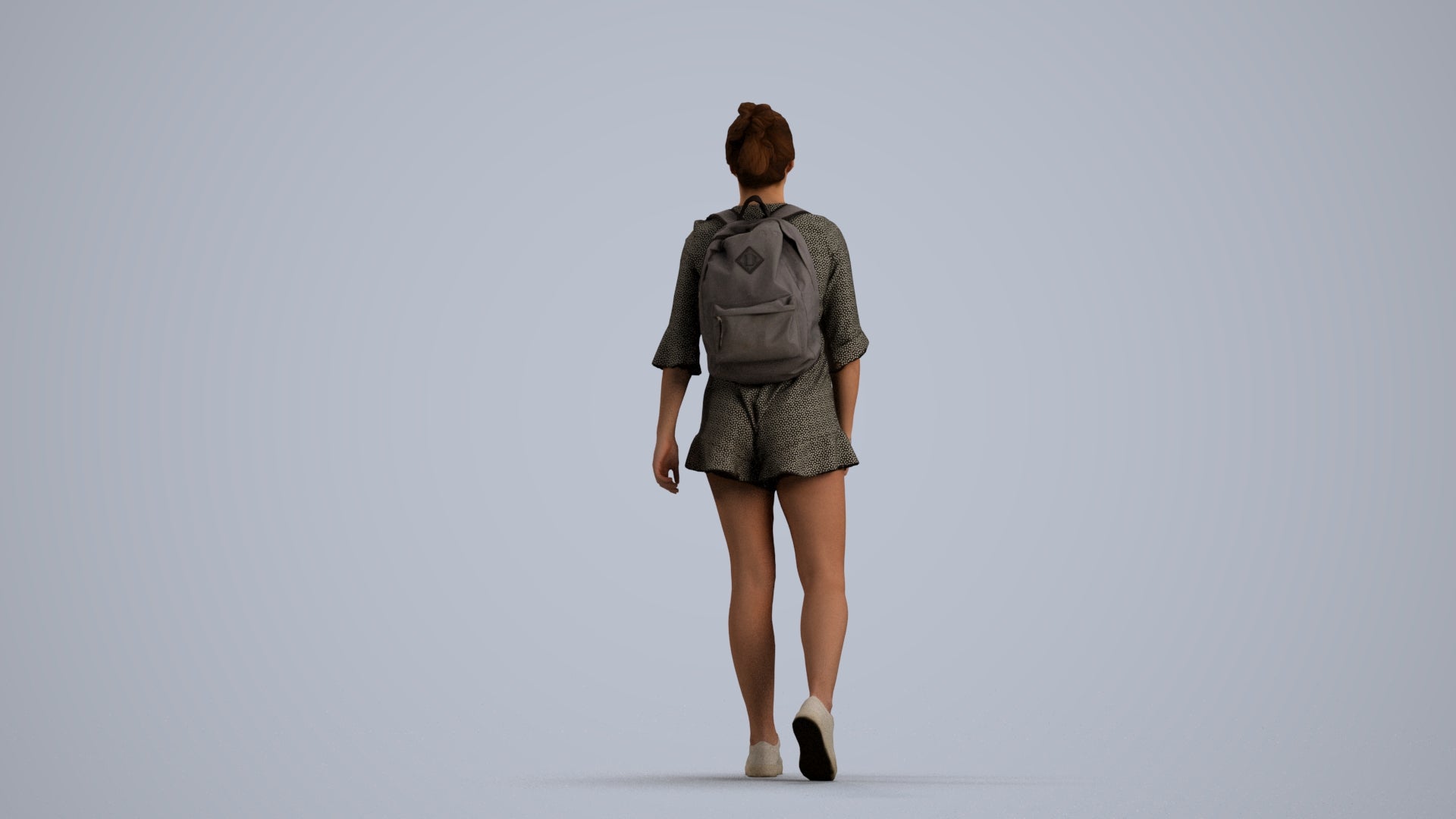 realistic 3D people girl casual kids, render-ready for V-Ray and Corona, FBX OBJ, front view render