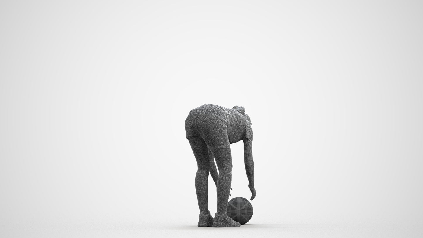 scanned 3D woman sport, photogrammetry people for Enscape and V-Ray, wireframe front view