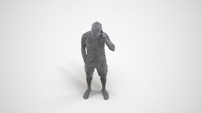 photogrammetry 3D man casual standing, realistic human model archviz FBX, wireframe three-quarter view