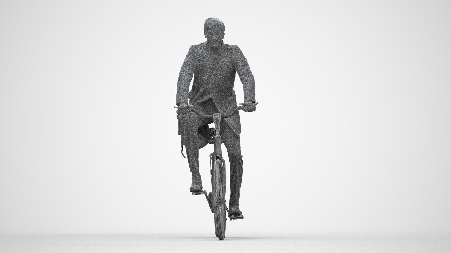 3D human model man casual mix, photogrammetry scanned person for archviz, wireframe back view
