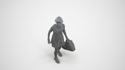realistic 3D woman sport, scanned archviz people for Blender and 3ds Max, wireframe three-quarter view