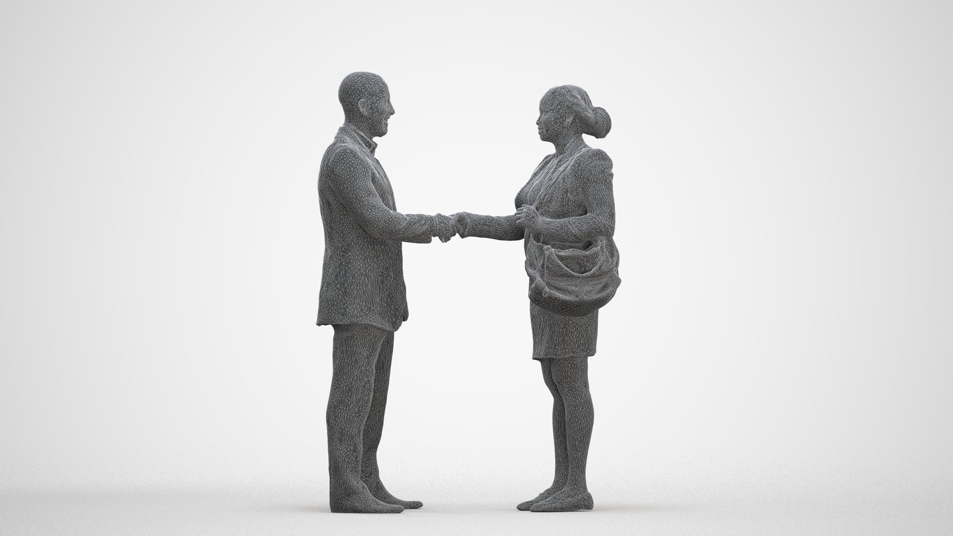 realistic 3D people man business, render-ready for V-Ray and Corona, FBX OBJ, three-quarter front view render