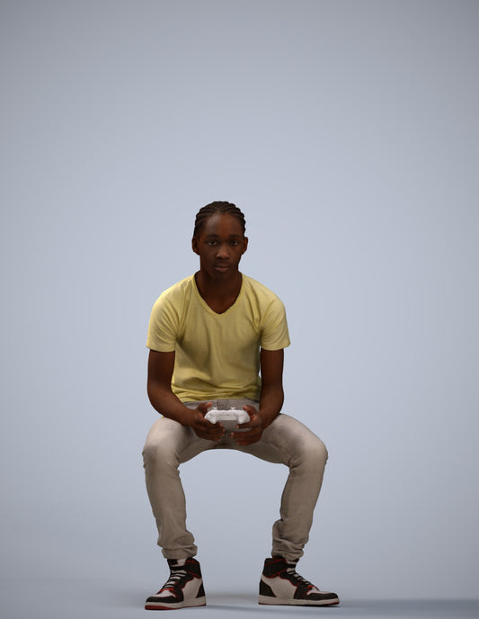 realistic 3D boy casual kids, scanned archviz people for Blender and 3ds Max
