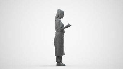 photogrammetry 3D woman mix, realistic human model archviz FBX, wireframe side view
