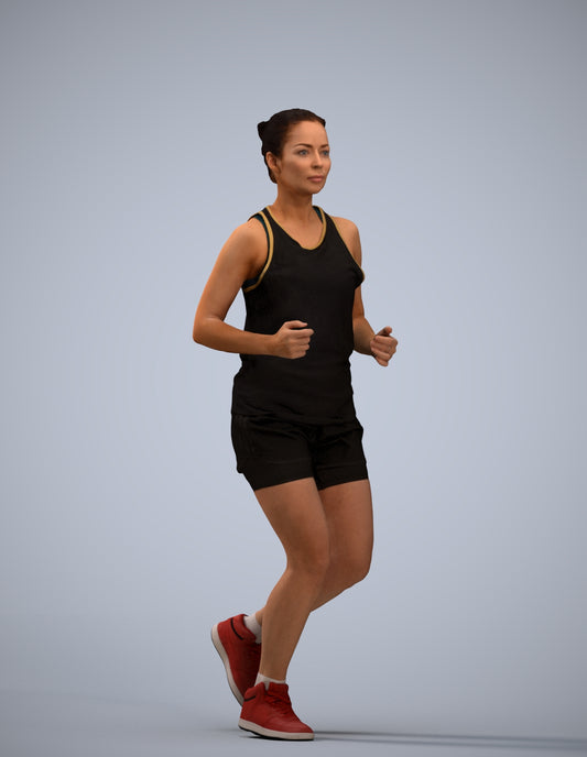 realistic 3D woman sport, scanned archviz people for Blender and 3ds Max