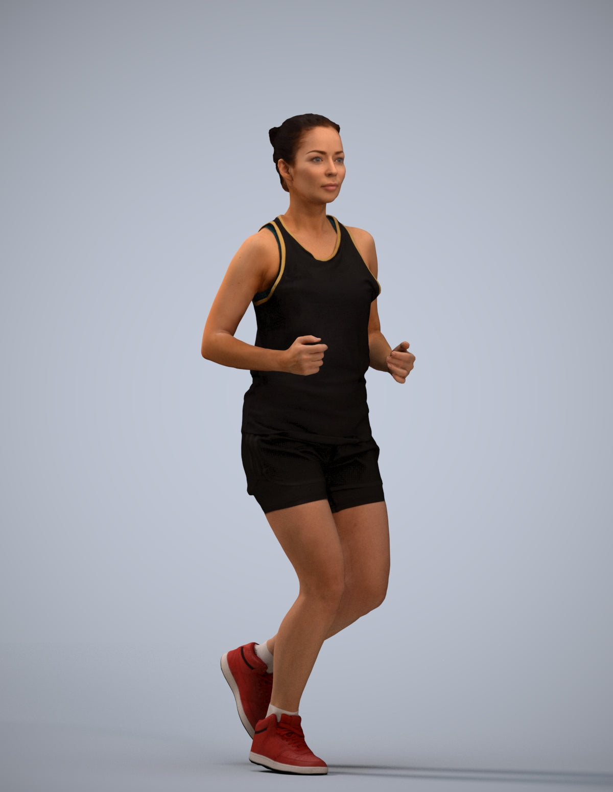 realistic 3D woman sport, scanned archviz people for Blender and 3ds Max