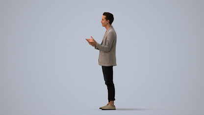 realistic 3D people man business, render-ready for V-Ray and Corona, FBX OBJ, three-quarter view render
