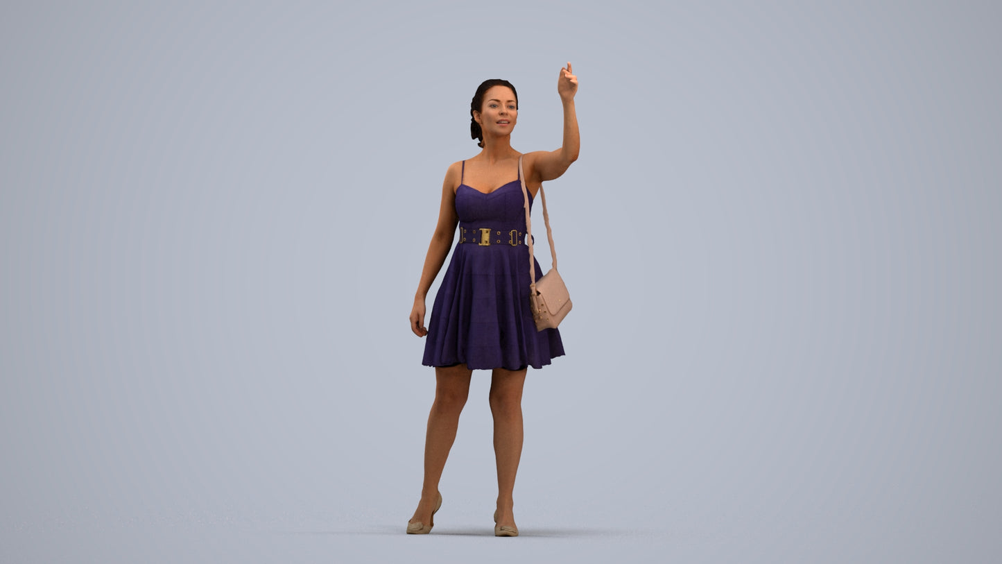 realistic 3D human woman formal formalaffairs, archviz people FBX OBJ for Blender, standing pose render