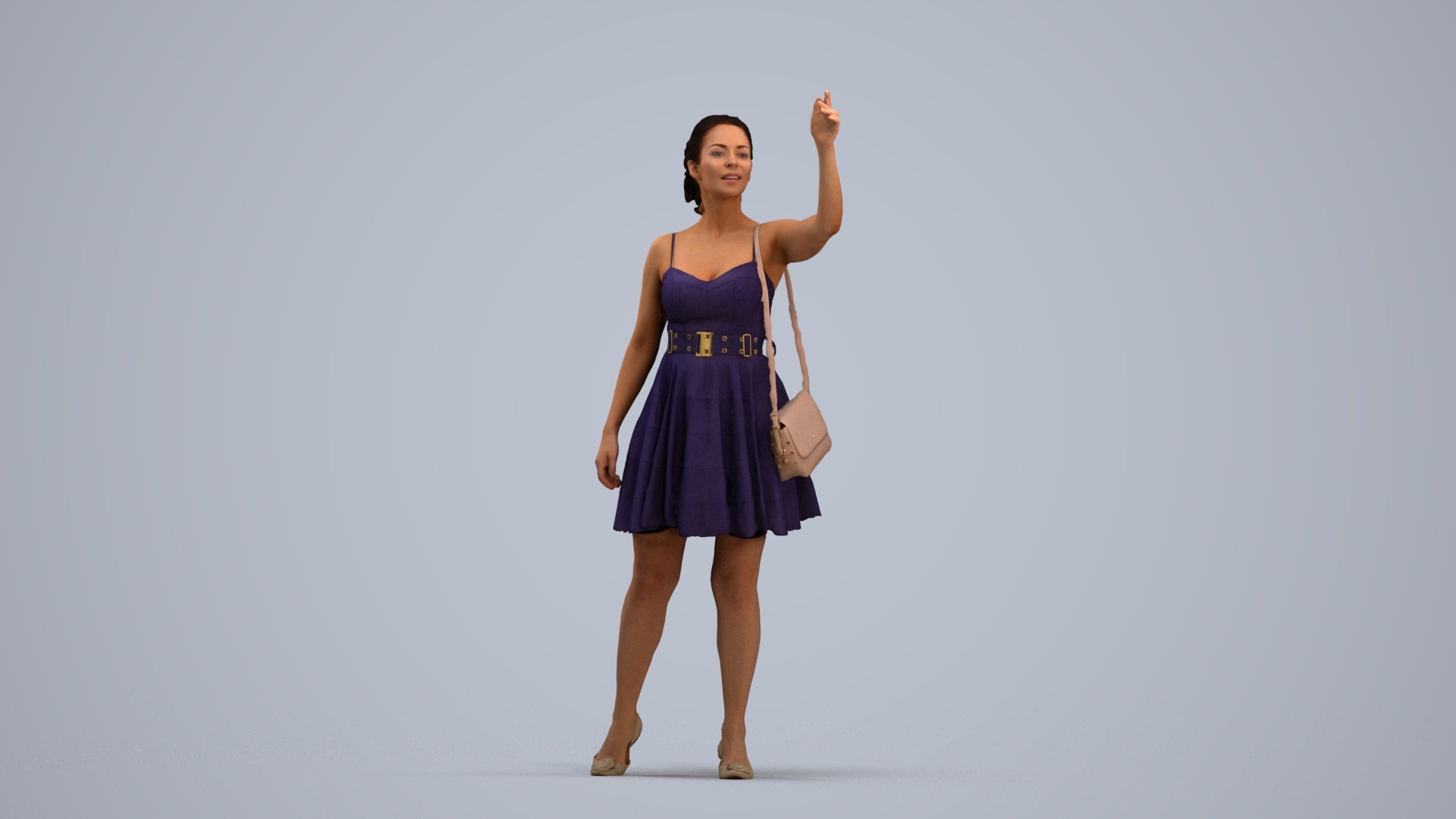 realistic 3D human woman formal formalaffairs, archviz people FBX OBJ for Blender, standing pose render