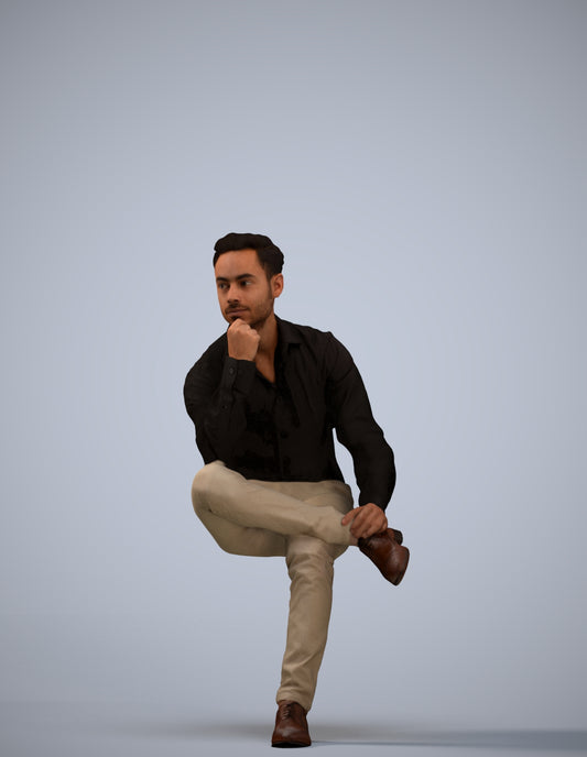 realistic 3D man business, scanned archviz people for Blender and 3ds Max
