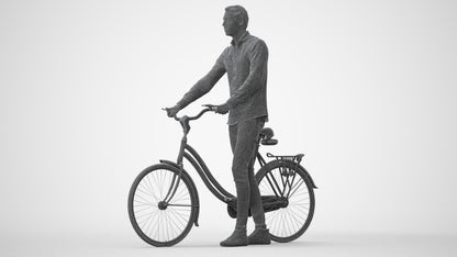 realistic 3D people man casual cycling, render-ready for V-Ray and Corona, FBX OBJ, square thumbnail