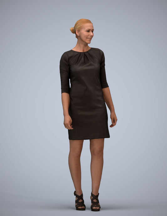 realistic 3D people woman business standing, render-ready for V-Ray and Corona, FBX OBJ