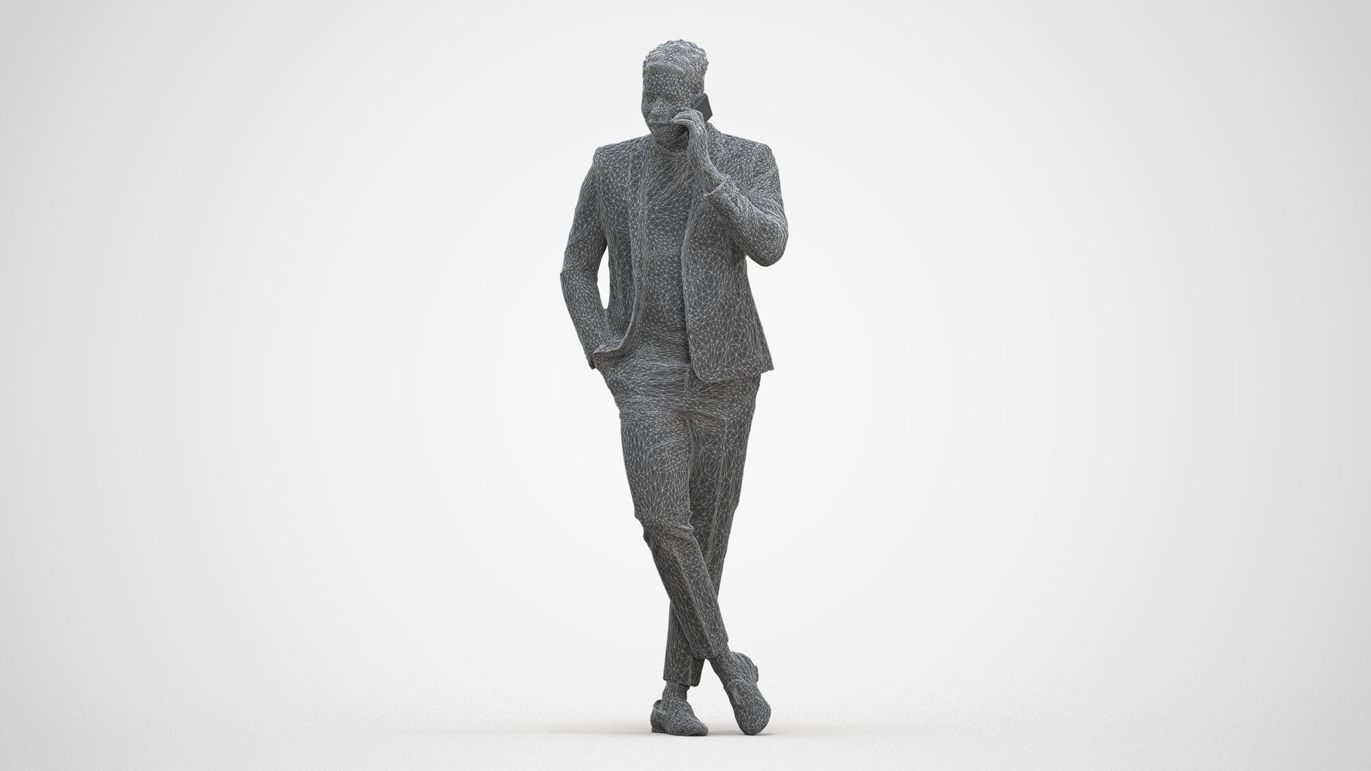 scanned 3D man formal formalaffairs, photogrammetry people for Enscape and V-Ray, three-quarter front view render