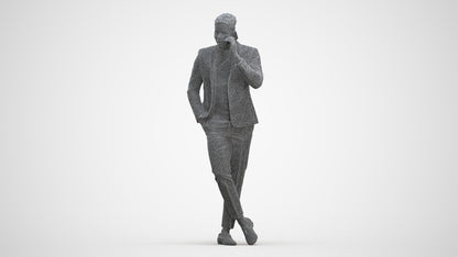scanned 3D man formal formalaffairs, photogrammetry people for Enscape and V-Ray, three-quarter front view render