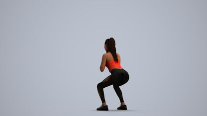 scanned 3D woman sport, photogrammetry people for Enscape and V-Ray, front view render
