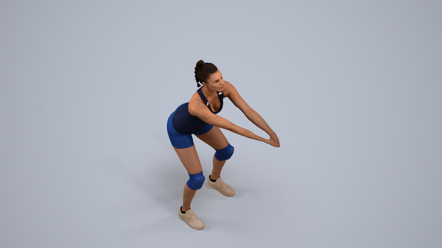 realistic 3D people woman sport, render-ready for V-Ray and Corona, FBX OBJ, back view render