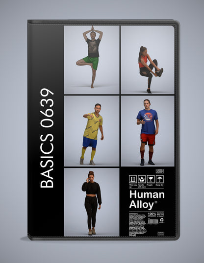realistic 3D humans sport pack, 5 archviz people FBX OBJ for Blender