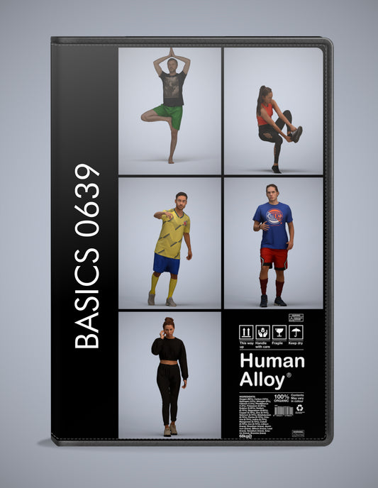 realistic 3D humans sport pack, 5 archviz people FBX OBJ for Blender