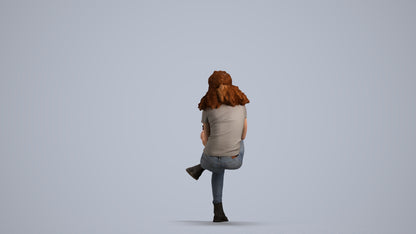 realistic 3D people woman casual sitting, render-ready for V-Ray and Corona, FBX OBJ, front view render
